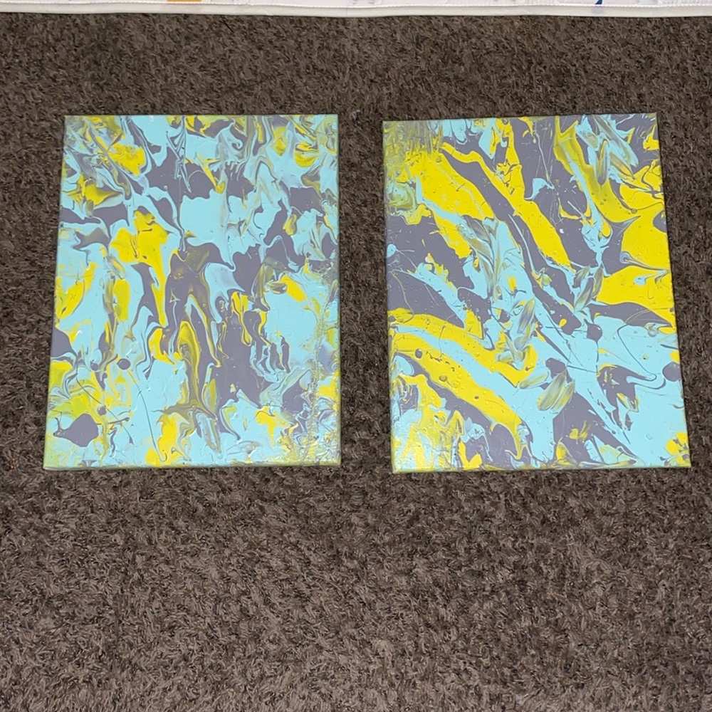 Paint splatter paintings